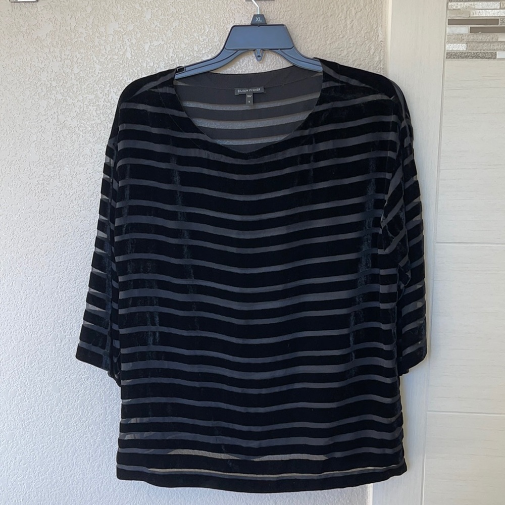 Eileen Fisher velvet and sheer. Small